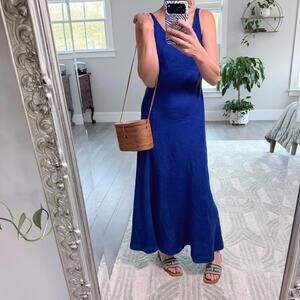 Madewell Blue Linen Maxi Dress Size 00